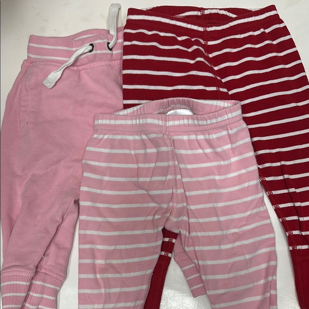 Bundle of Hanna Andersson Adorable Pink and Red Baby Pants size 18-24 months